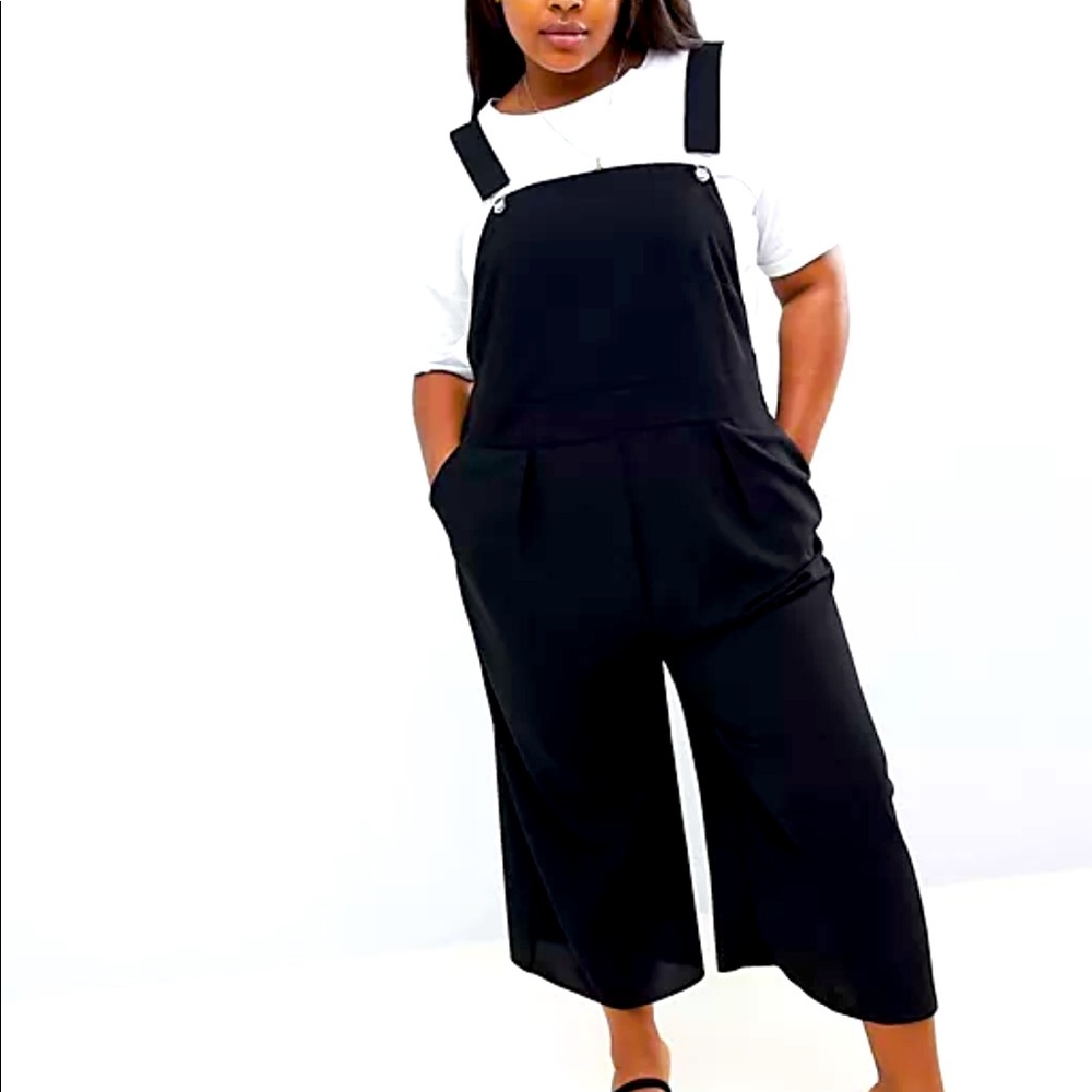 ASOS Curve Black Overall with Pockets
